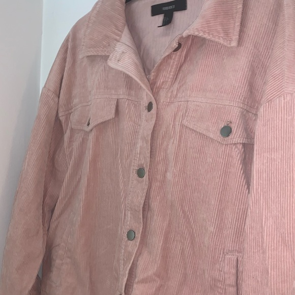 Light Pink Corduroy Trucker Jacket - Picture 3 of 10